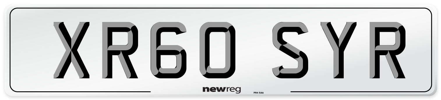 XR60 SYR Number Plate from New Reg